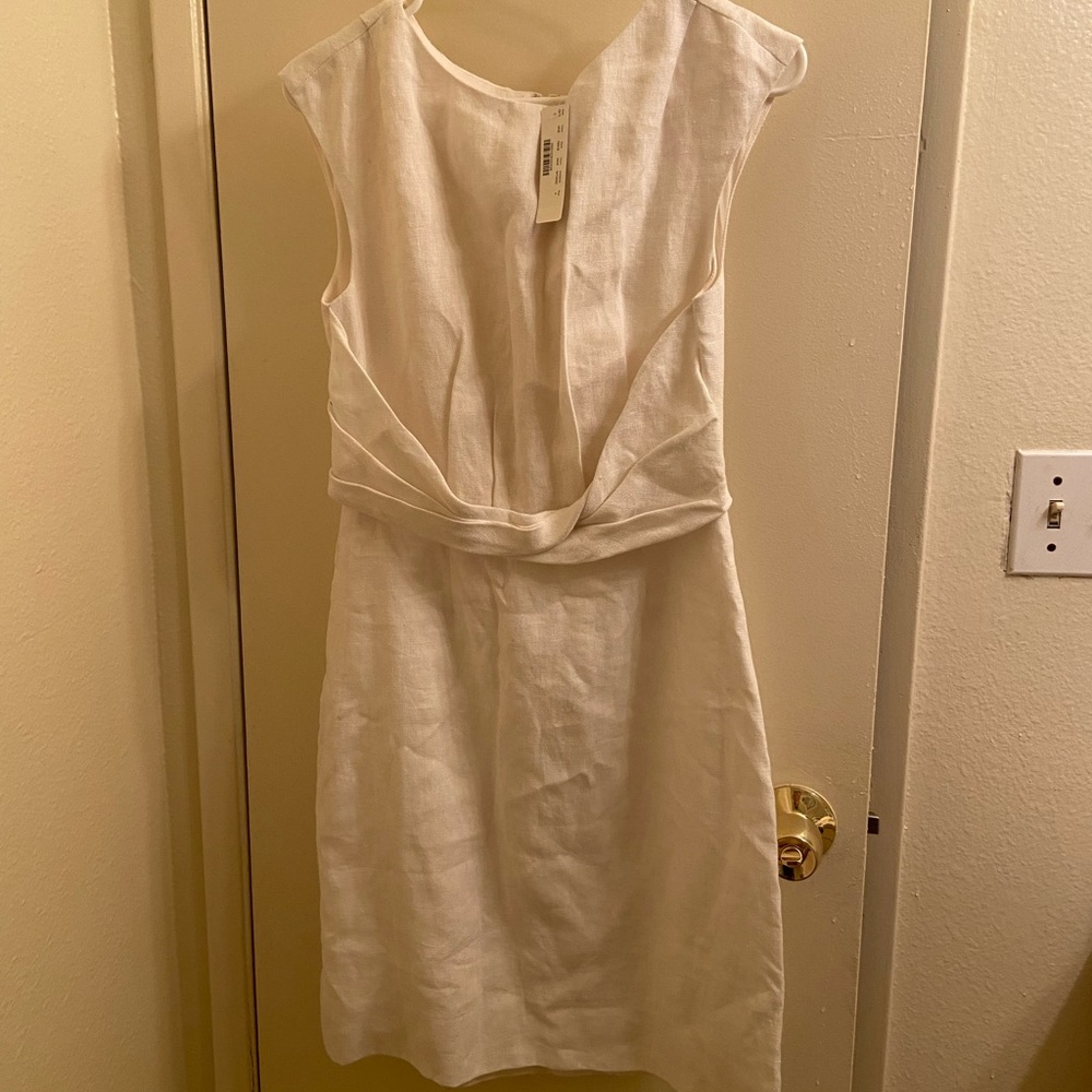 J CREW white linen dress